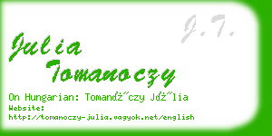 julia tomanoczy business card